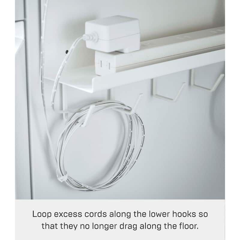 Yamazaki Home Wall-Mount Cable and Router Storage Rack, Steel - L 4.33 x W 15.75 x H 7.09 inches