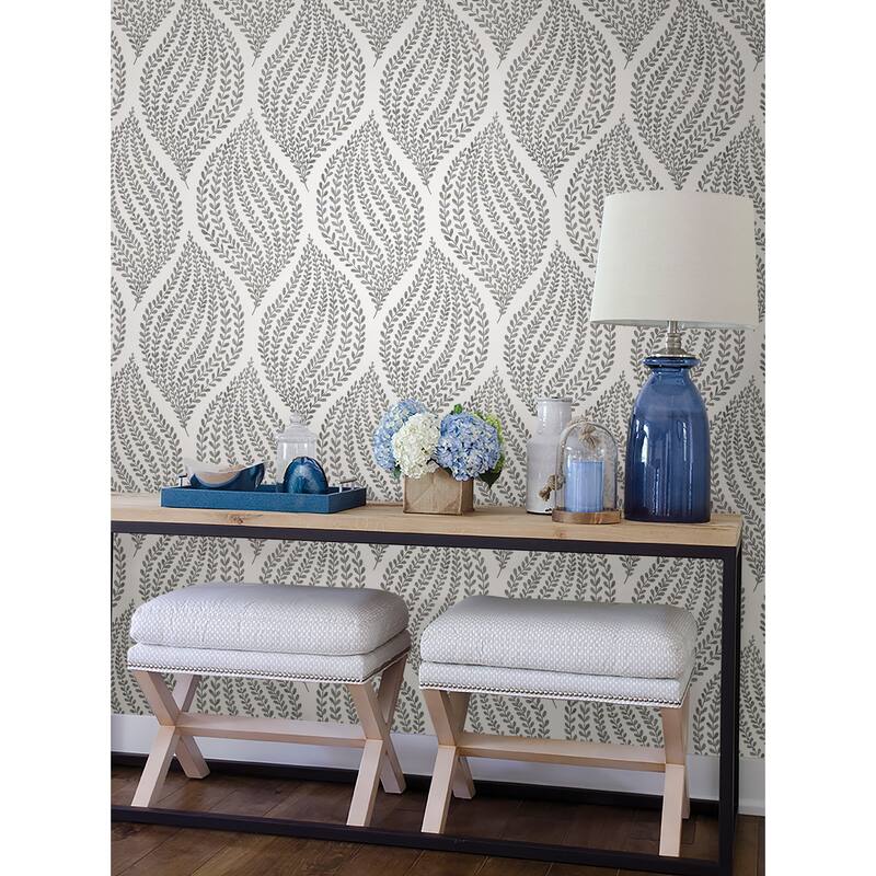 A-Street Prints Arboretum Fog Leaves Wallpaper