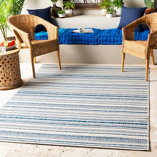 Livabliss  Rikard Indoor/ Outdoor Coastal Stripe Area Rug