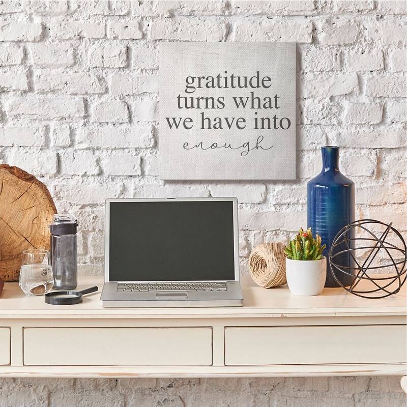 Stupell Gratitude Into Enough Inspirational Family Home Word Design Canvas Wall Art