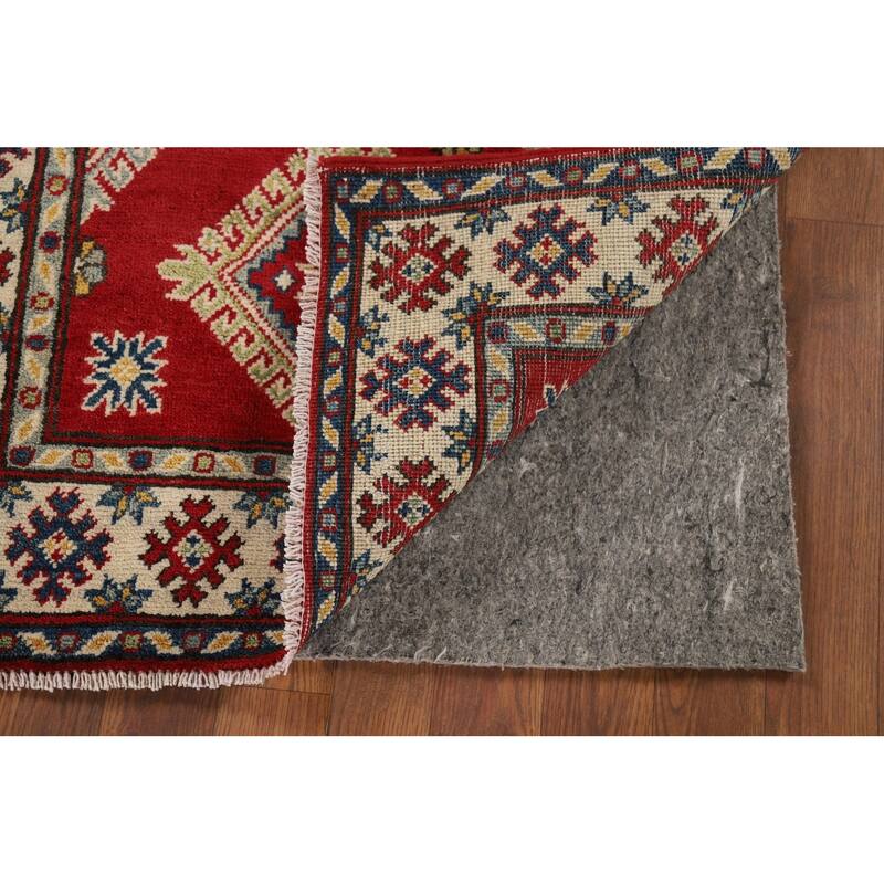 Red Kazak Oriental Foyer Rug Hand-Knotted Wool Carpet - 2'7" x 4'3"