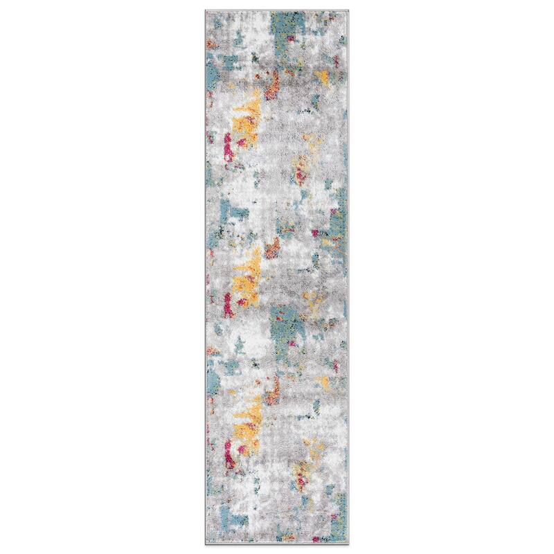 Contemporary Vibrant Abstract Design Area Rug