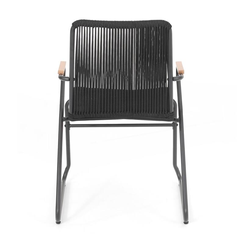 Modern Rope-Weave Outdoor Club Chairs