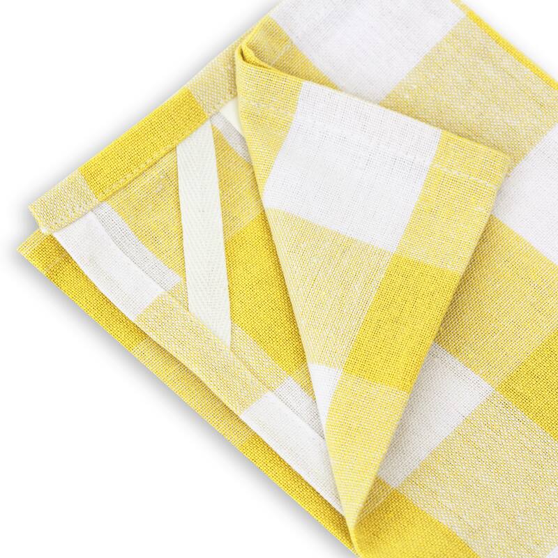 Country Check Kitchen Towel - 18x28 - Set of 24 - YELLOW