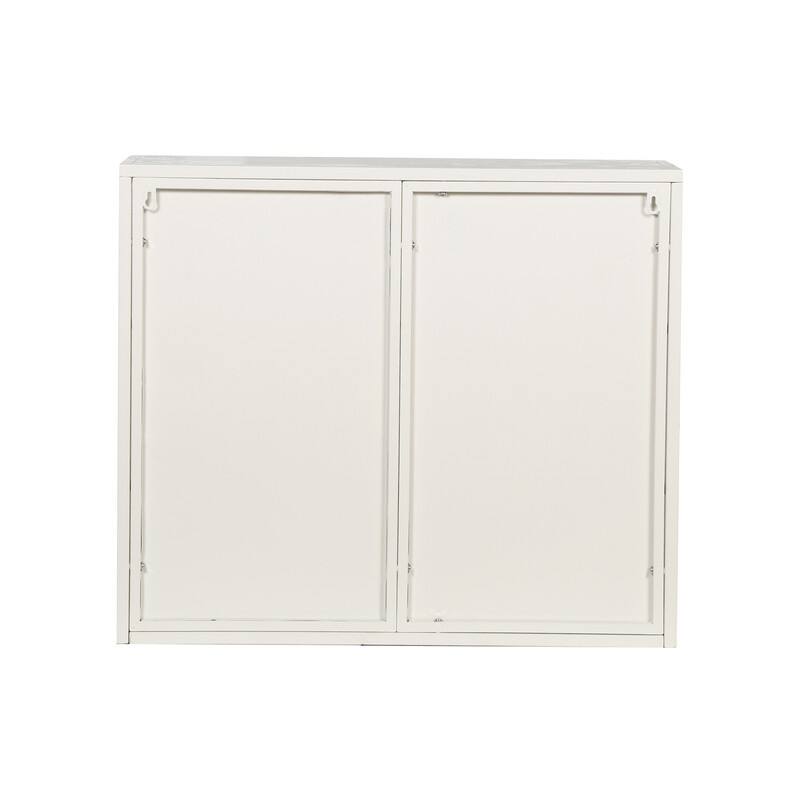 27.56" Kitchen Wall Storage Cabinet with Glass Doors & Three-tier Storage