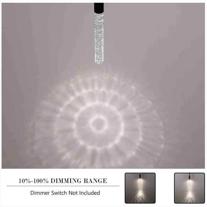 5-Light LED Crystal Pendant Light Fixture for Kitchen Island