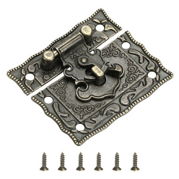 Vintage Decorative Cabinet Lock – Antique Bronze Zinc Alloy Hasp For Jewelry Boxes, Wooden Boxes & Toolboxes (5 Sizes Available)