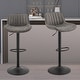 preview thumbnail 27 of 60, Art Leon Adjustable Height Swivel Barstool, Set of 2