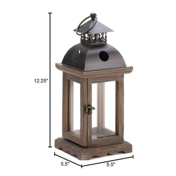 Small and Large Rustic Wood Lantern - Brown