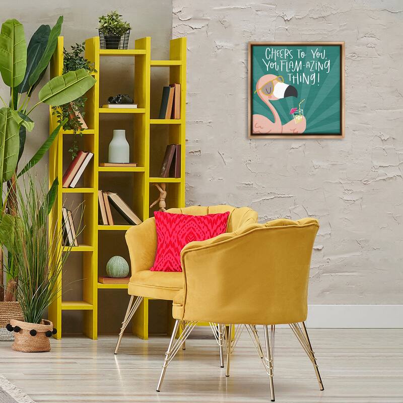 Stupell Cheers To You Flamazing Framed Floater Canvas Wall Art Design By Sarah Hickman