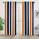 preview thumbnail 2 of 3, Sweet Jojo Designs Stripe Collection Navy Blue/Orange/White Curtain Panel Pair - 42 x 84 - 42 x 84