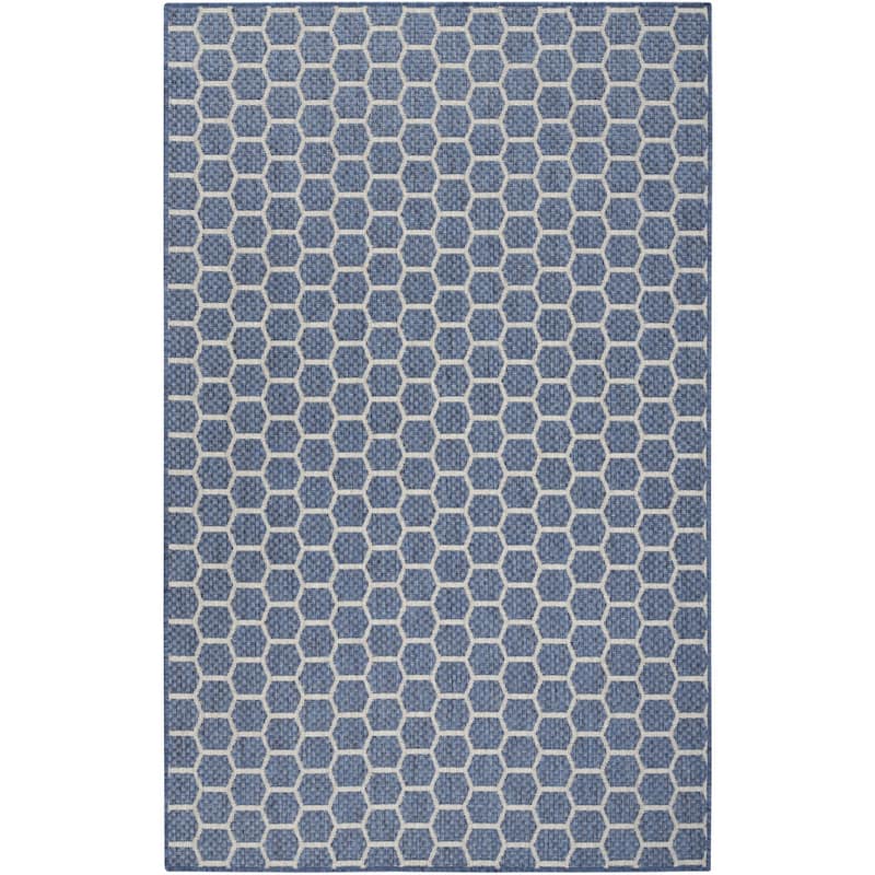 HomeRoots Geometric Modern Rectangle Outdoor Rug - 5' X 7'