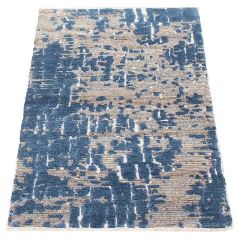 ECARPETGALLERY Hand-knotted Tangier Blue Wool Rug - 2'10 x 5'0
