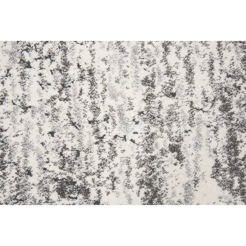 Alora Decor Venice Ivory, Silver, and Charcoal Abstract Rug