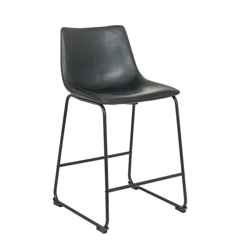 Milan 26" Vintage Faux Leather Bar Stool (Set of 2)
