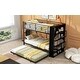preview thumbnail 8 of 11, Modern Black Metal Twin over Twin with Side Big Bookshelf, Trundle