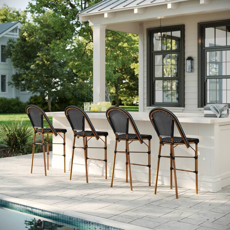 Martha Stewart All-Weather Stackable Patio Bistro Bar Stool - 18.5"W x 23.25"D x 45.75"H