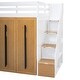 preview thumbnail 9 of 18, Twin Size Loft Bed with Two-Tone Storage Stairs and Pull-Out Wardrobes