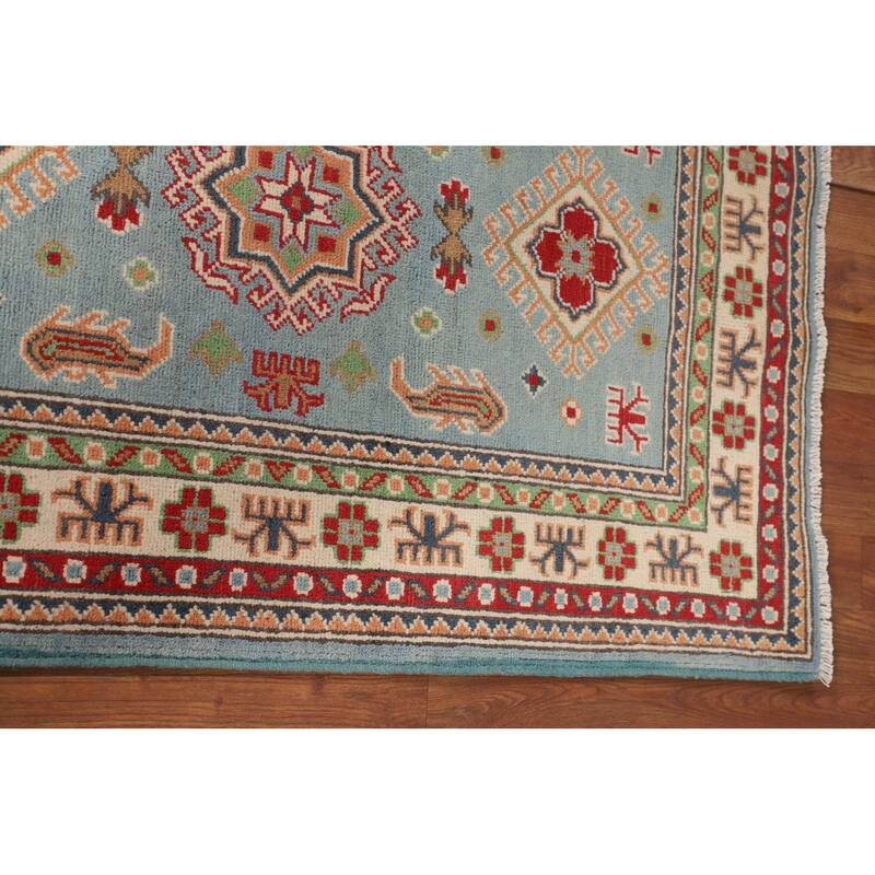 Light Blue Kazak Oriental Rug Handmade Accent Wool Carpet - 2'9" x 4'3"