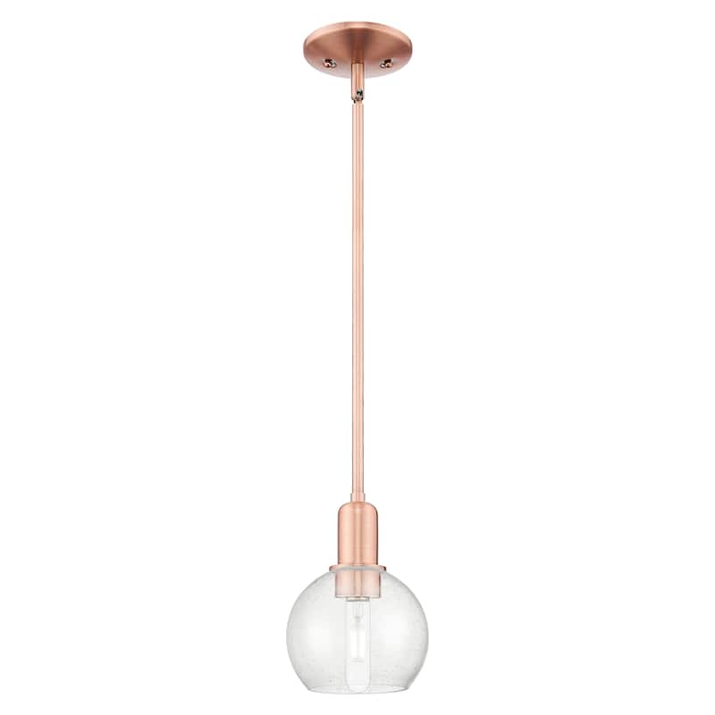 Innovations Lighting Endless Possibilities Arcadia - Athens - 1 Light 6" Stem Hung Mini Pendant - Antique Copper/Seedy