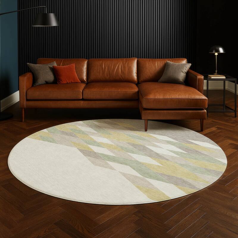 Machine Washable Indoor/ Outdoor Modern Avo Chantille Rug