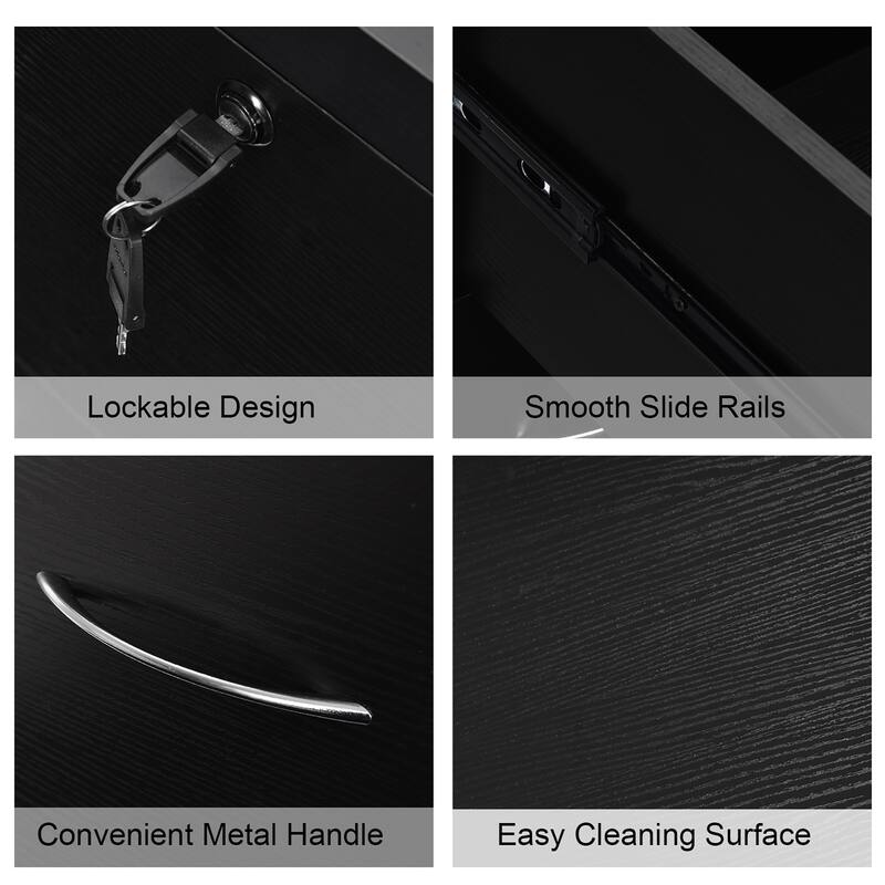 Costway 2-Drawer File Cabinet w/Lock, Hinging Bar Letter & Legal Size - See Details