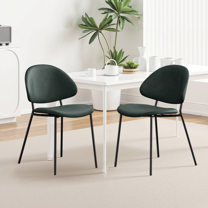 4PCS PU Metal Frame Dining Chairs