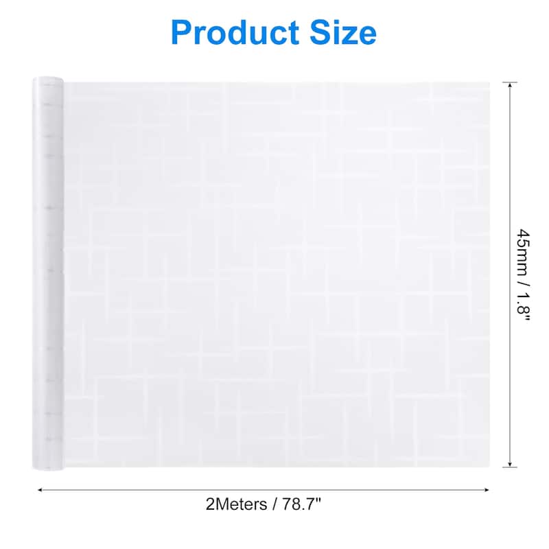 Window Privacy Film, Window Film Cross Pattern - White - 78.7 Inch x 1.8 Inch