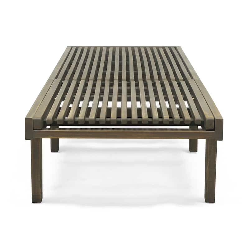 Nadine Outdoor Acacia Wood 3 Piece Chaise Lounge Set by Christopher Knight Home
