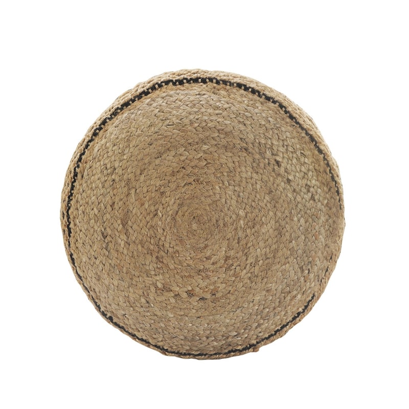 HomeRoots 18" Tan Geometric Pouf Ottoman