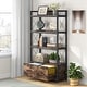 preview thumbnail 8 of 18, Lateral File Cabinet with Drawer and Bookshelves, Printer Stand Filing Cabinet Bookcase Rustic Brown