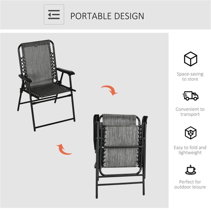 Mesh Fabric Outdoor Folding Chair with Armrest, Foldable and Steel