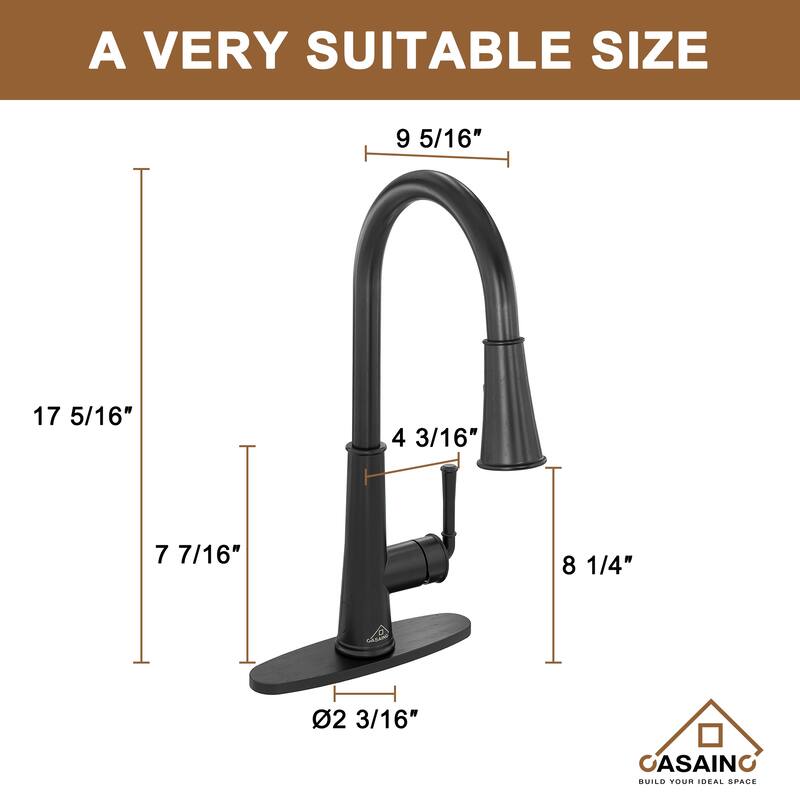 CASAINC All-in-One Fireclay 27 in. Single Bowl Undermount Kitchen Sink with Infrared Sensor Kitchen Faucet and Accessories
