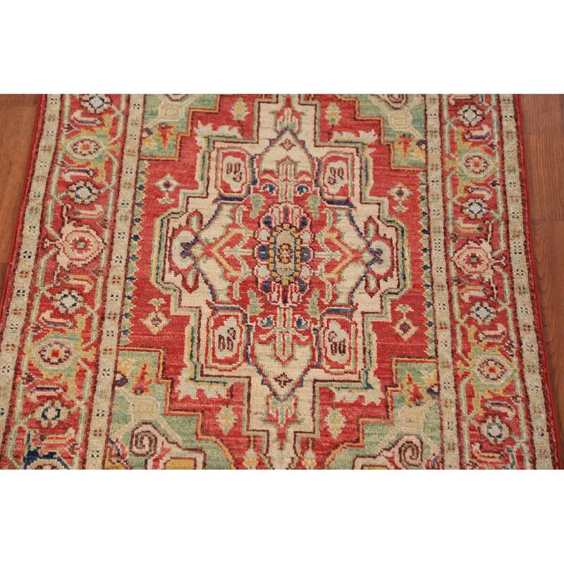 Heriz Serapi Vegetable Dye Rug Handmade Foyer Wool Carpet - 2'11"x 5'0"