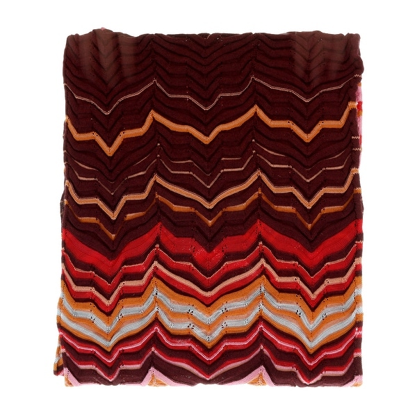 Missoni Pink/Coral Long Fine Zigzag Scarf - 16-71. Opens flyout.