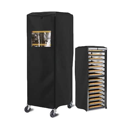20-tier Sheet Pan Rack Cover Commercial Bakery Racks Cover -Black,23" L x 28" W x 64" H - 23x28x64"