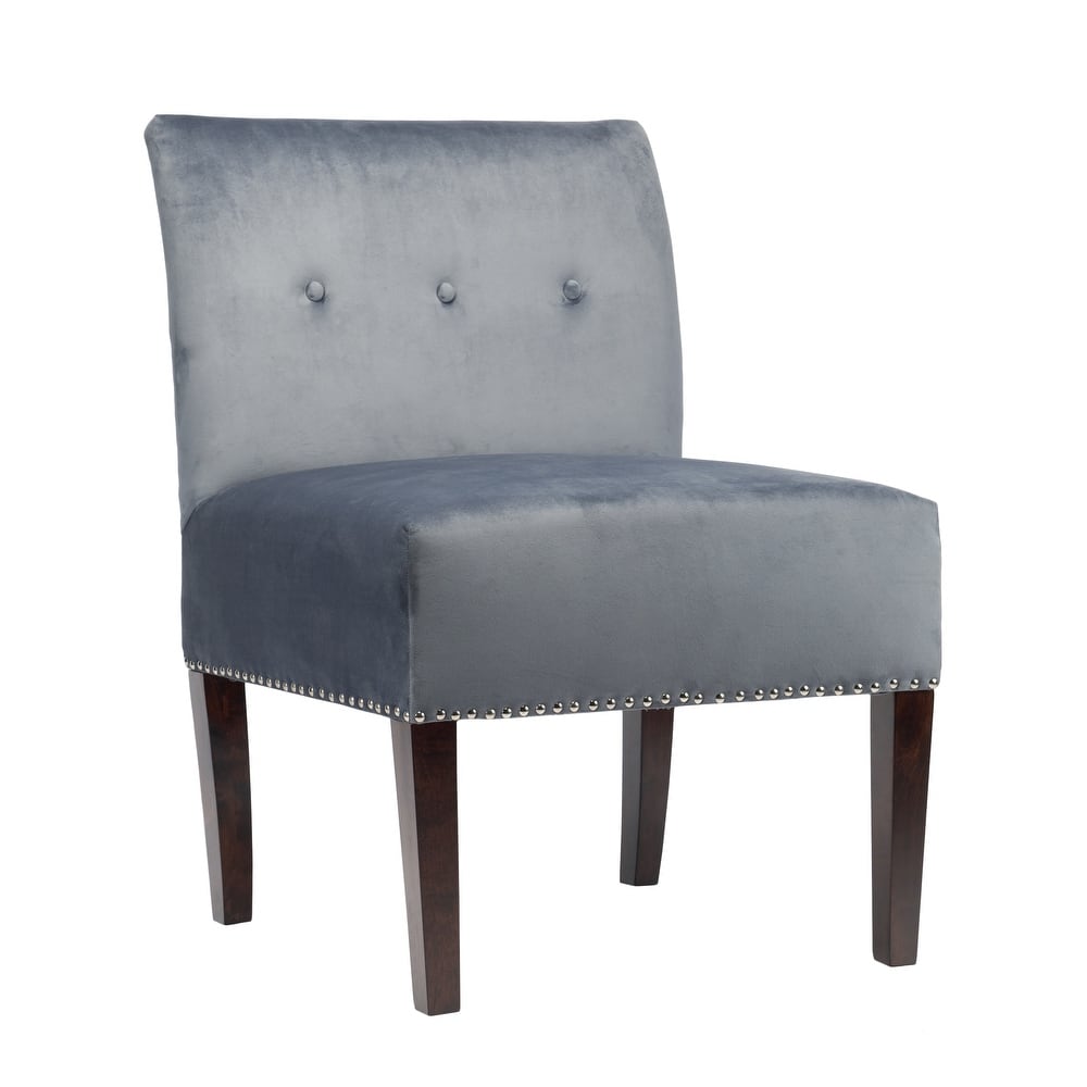 Samantha Indoor Living Room Velvet Slipper Chair by Sole Designs