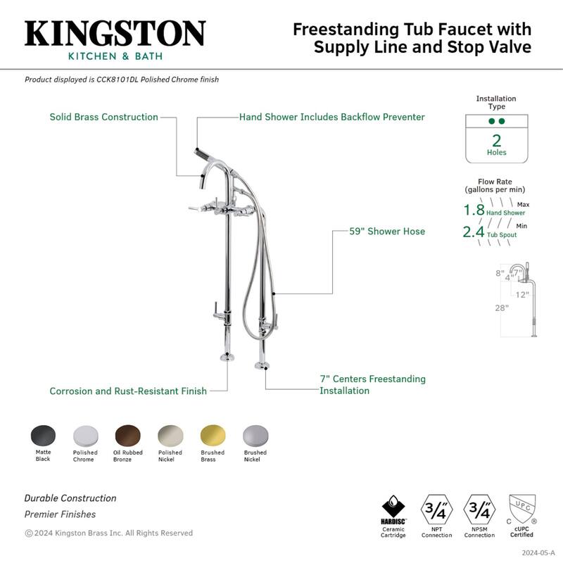 Concord Freestanding Tub Faucet with Supply Line