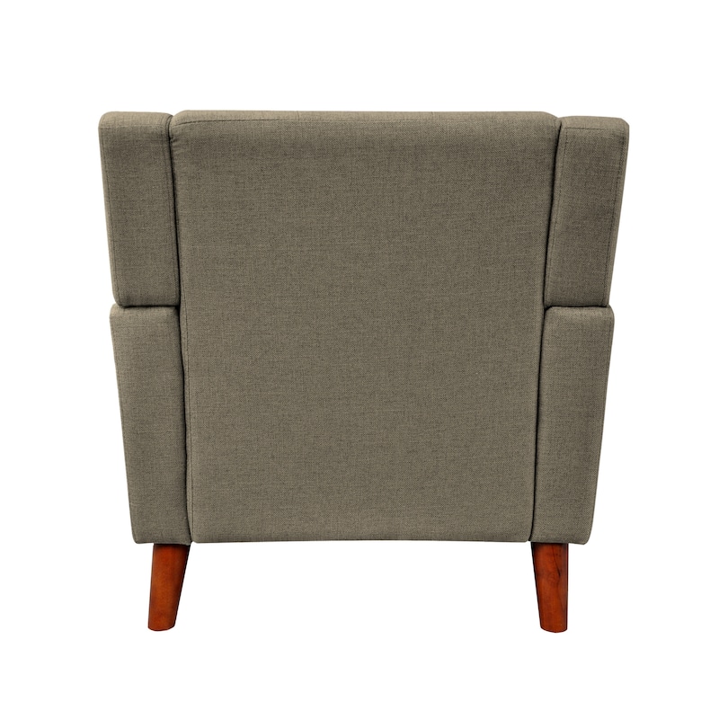 Mocha Modern 30.5" Upholstered Button Tufted Arm Chair with Sturdy Rubber Wood Legs