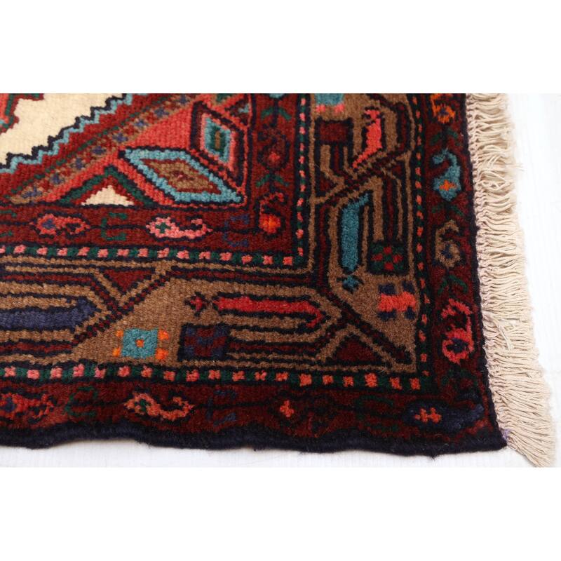 ECARPETGALLERY Hand-knotted Konya Anatolian Cream, Dark Red Wool Rug - 2'8 x 10'4