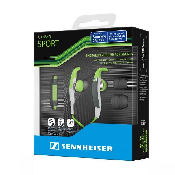 Sennheiser Cx 686g Water Resistance Slide To Fit Sports Headphone With Microphone Green 4 7 X 1 7 X 5 5 Overstock 18616751 Designed with an earthy green finish with ergonomically designed alcantara ear cups. overstock com