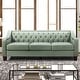 preview thumbnail 16 of 65, Mateo 82.28" Wide Transitional Genuine Leather Sofa with Nailhead Trim and Button-Tufted Back