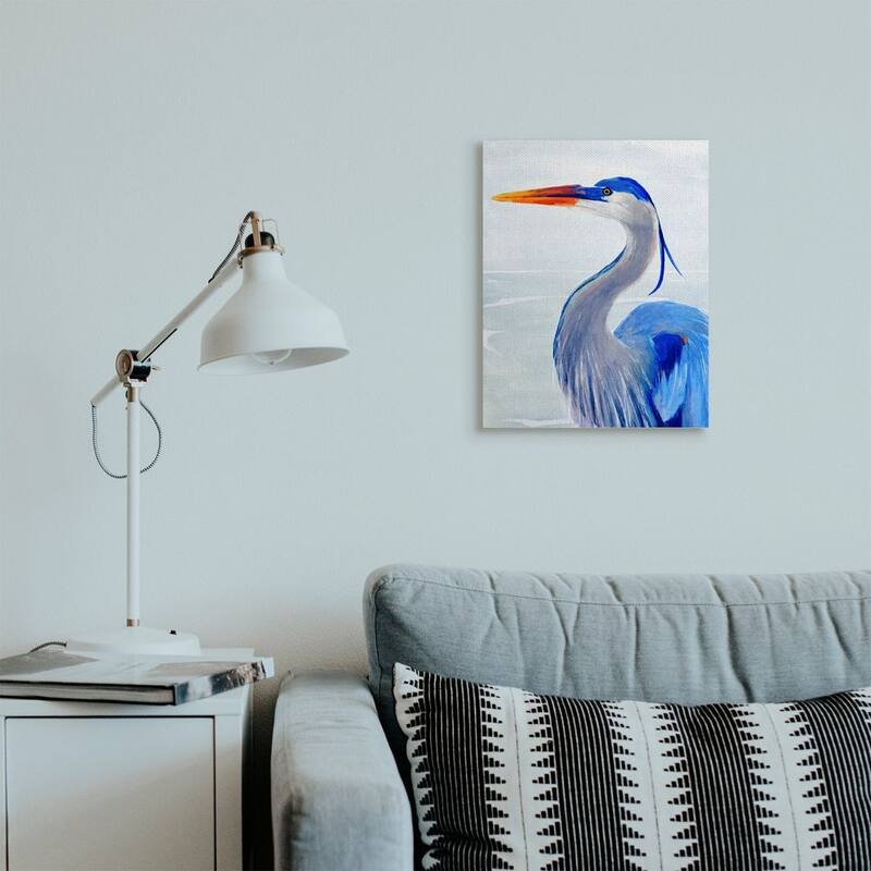 Stupell Strong Blue Pelican in Water Aquatic Bird Portrait Canvas Wall Art - Multi-Color