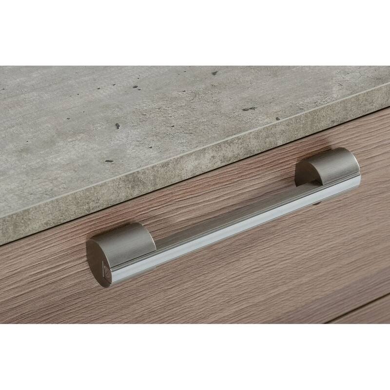 Nova Domus Boston Modern Brown Oak & Brushed Stainless Steel Nightstand