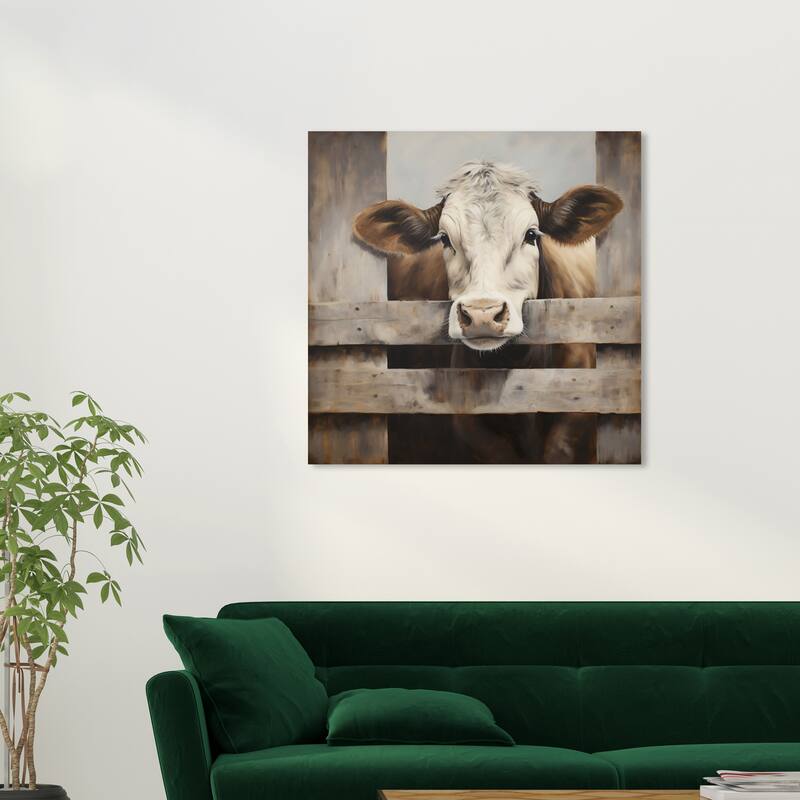 Wynwood Studio Canvas Animals Little Calf Brown and Rustic Wall Art Canvas Print - 30 x 30