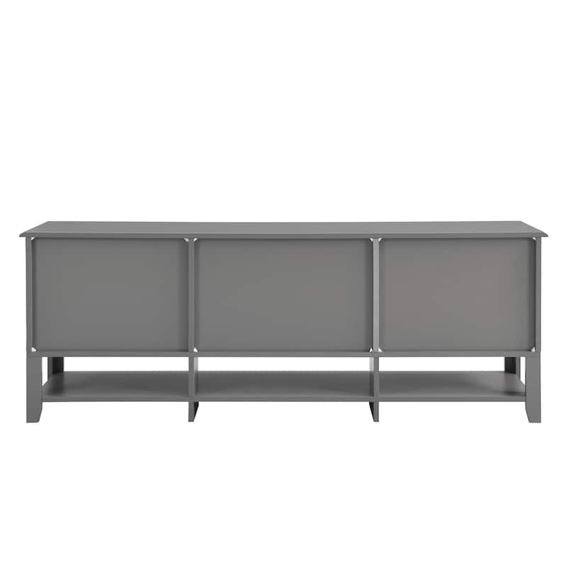 Elegant Grey Modern TV Stand with 2 Drawer and 2 Storage Spaces for Living Room Bedroom and Entertainment Center