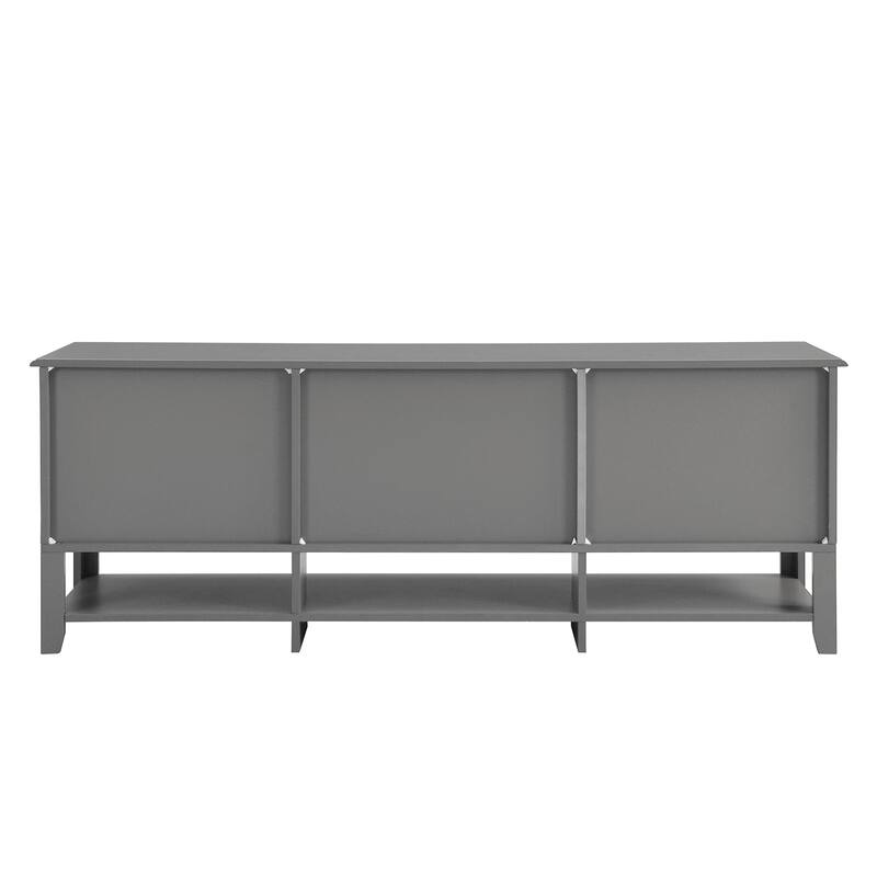 Roomfitters TV Stand for 60" TVs, Media Console with Storage Compartments, Modern Entertainment Center for Living Room, Grey