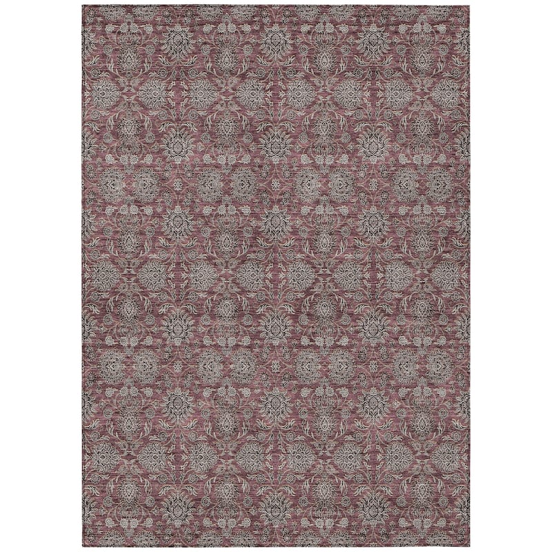 Machine Washable Indoor/ Outdoor Chantille Traditional Floral Rug