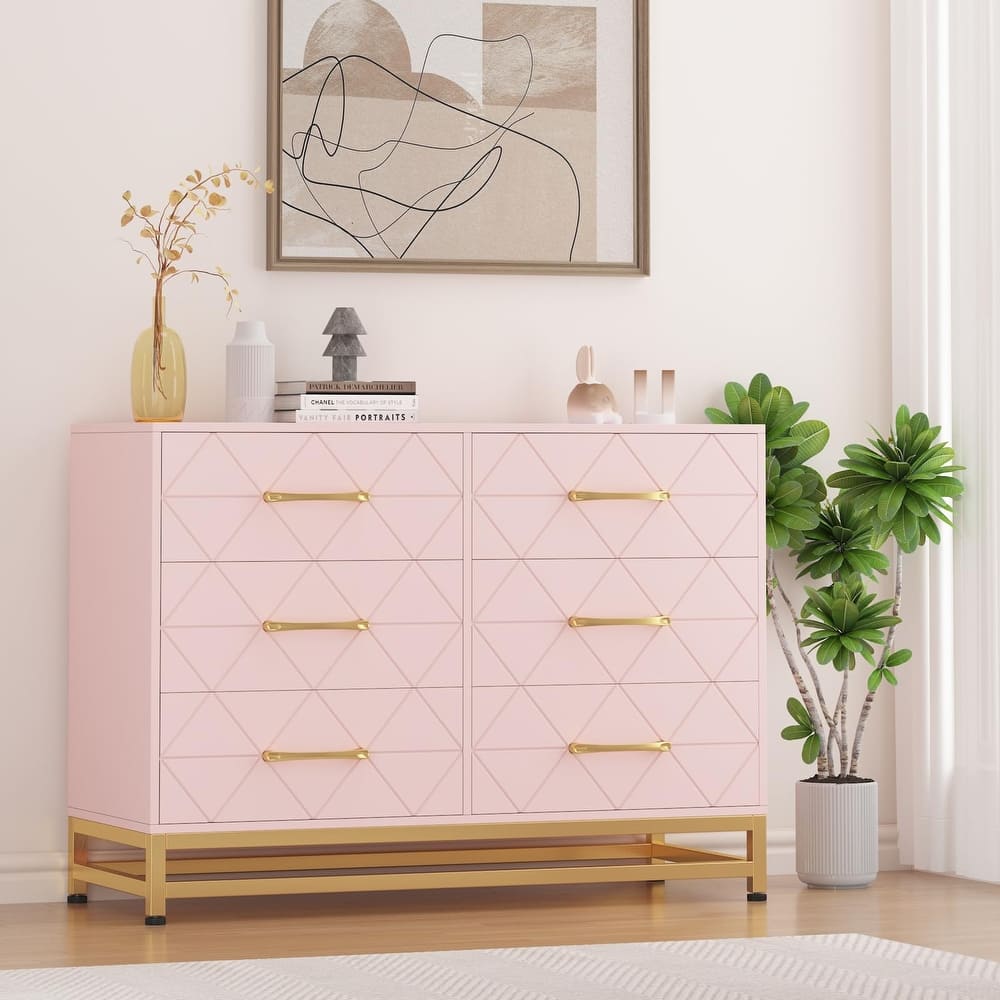 6/8 Drawer Dresser for Bedroom, Large Modern Storage Chest for Closet