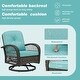 preview thumbnail 46 of 46, EROMMY Outdoor 3 Pieces Swivel Rocker Patio Chair Sets with Glass Table, All-Weather Wicker & Thickened Cushions for Backyard